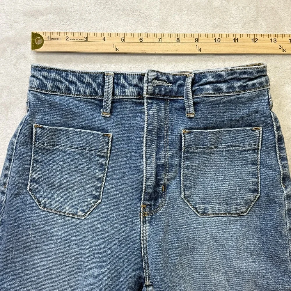 Just Black Denim Wide Leg Jeans Medium Wash Made in USA Size 25